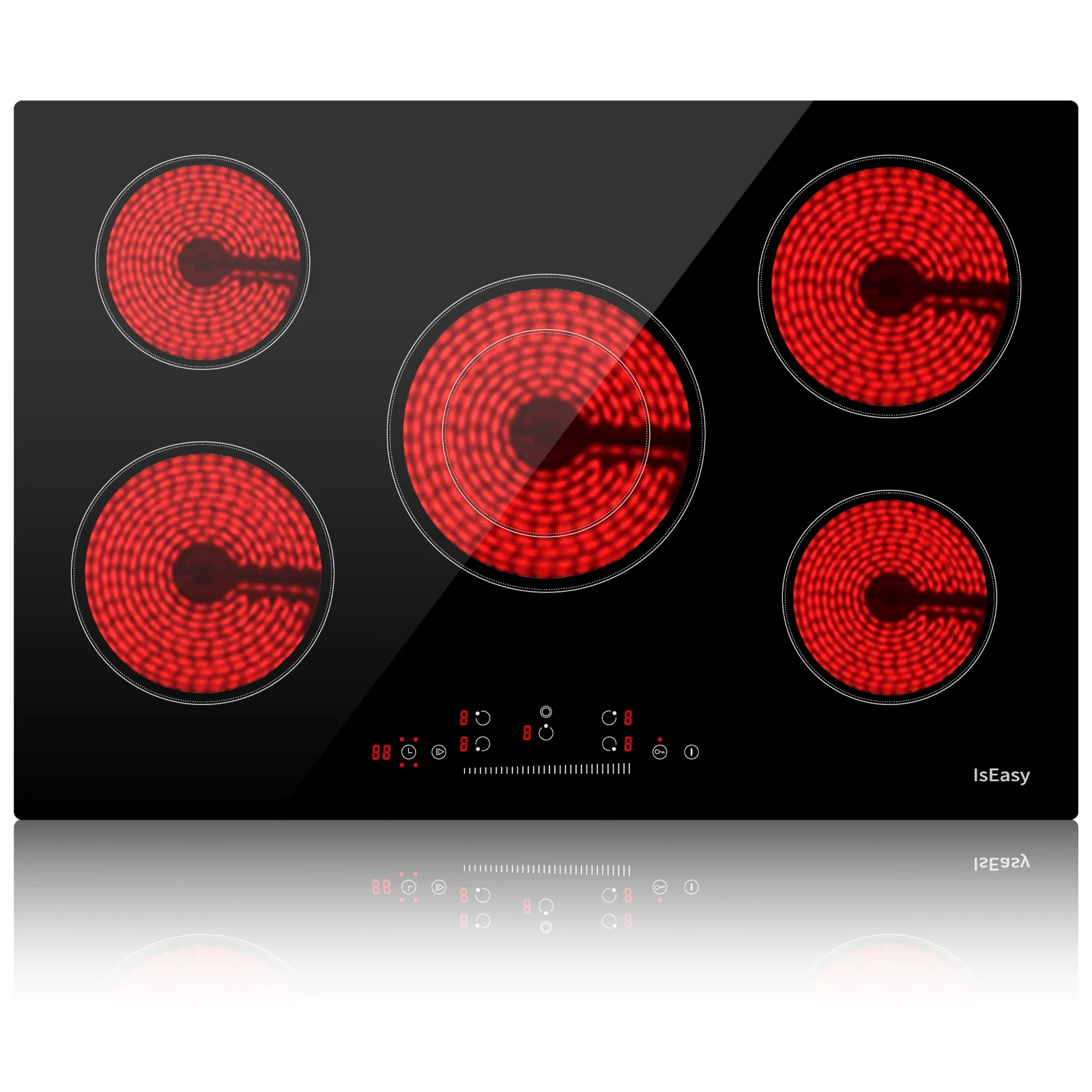 IsEasy Electric Stove Top, 30" 5 Burners Induction Cooktop, 8200W 240V