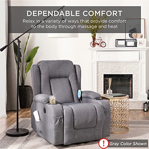 Best Choice Products Modern Linen Electric Power Lift Chair, Recliner Massage Chair, Adjustable Furniture for Back, Legs w/ 3 Positions, USB Port