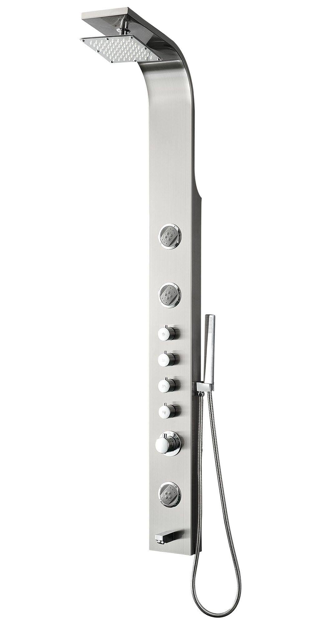 Fresca FSP8009BS Geona Stainless Steel (Brushed Silver) Thermostatic Shower Massage Panel