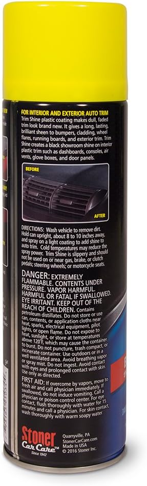 Stoner car Care 91034-12PK 12-Ounce Trim Shine Protectant Aerosol Restores Dull or Faded Interior and Exterior Plastic Renew Bumpers, Running Boards
