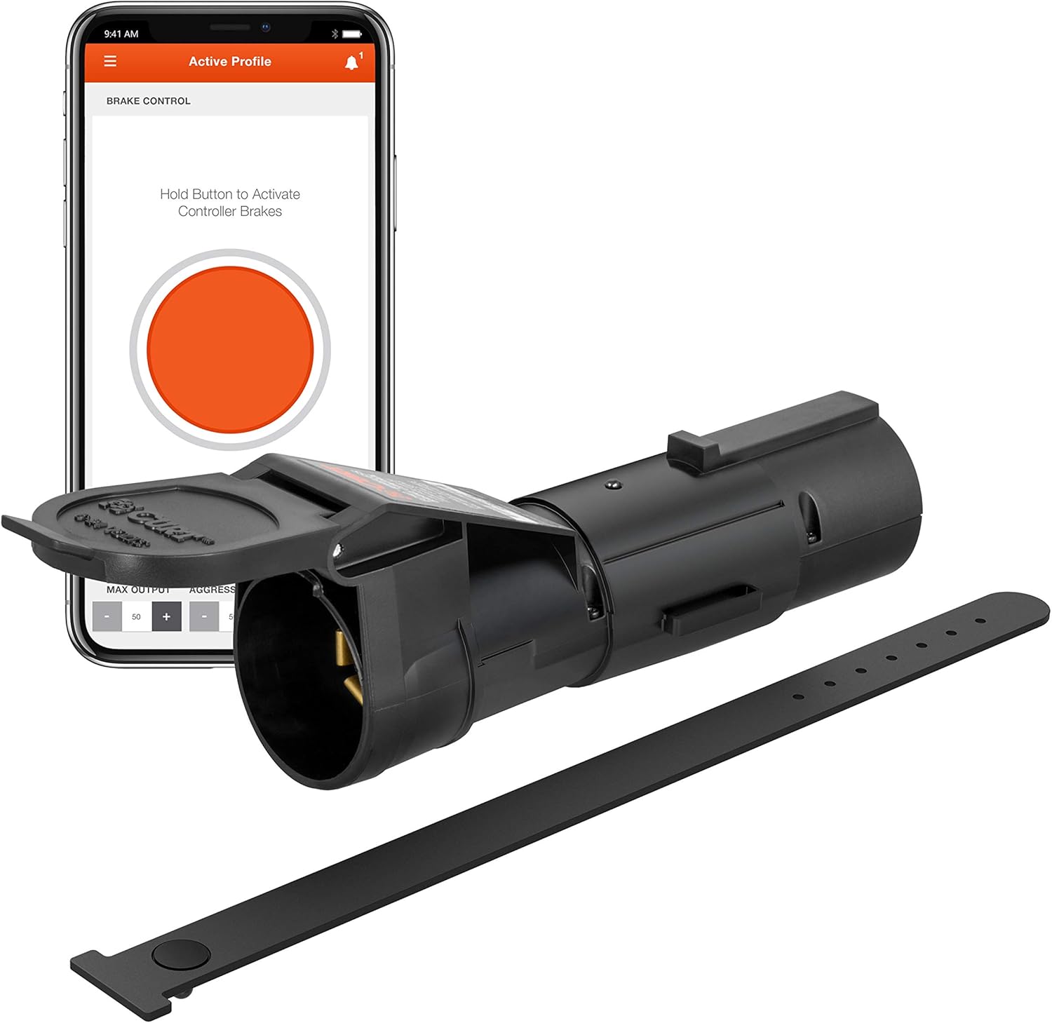 CURT 51180 Echo Mobile Electric Trailer Brake Controller with Bluetooth-Enabled Smartphone Connection, Proportional, Black PLastic, 9 x 9 x 3 inches