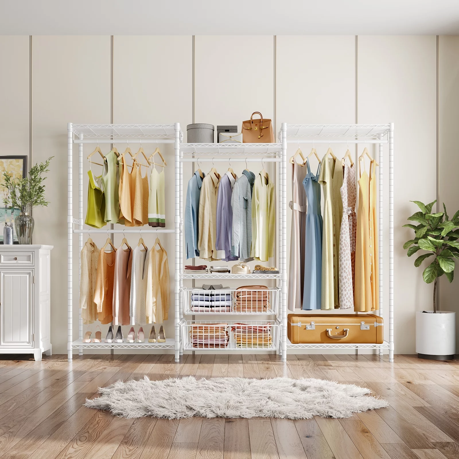 VIPEK V10i Wire Portable Closet Heavy Duty Clothes Rack, Adjustable Large Size Clothing Rack, White