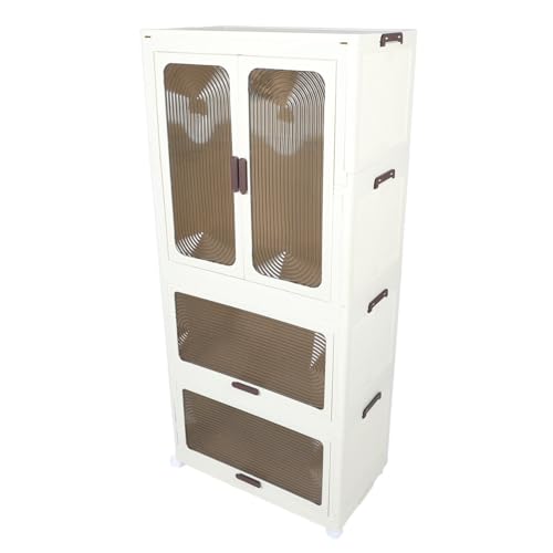Portable Wardrobe Cabinet, Stylish Small Wardrobe Foldable Organizer for Bedroom (Transparent), Genericqedb51k3vg-11