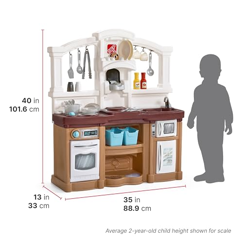 Step2 Fun with Friends Kids Kitchen Playset, Indoor/Outdoor Kitchenette, Interactive Play with Lights and Sounds, Durable Plastic