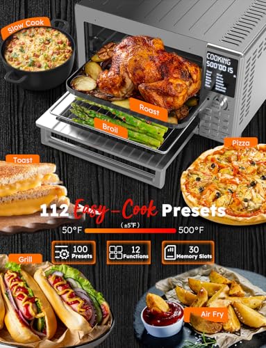 Nuwave Bravo XL Pro Air Fryer Toaster Oven with Grill Combo, 2025 New Ultra-Fast Convection System, 35% Crispier, 2X More Even, 142 Presets, 50-500F
