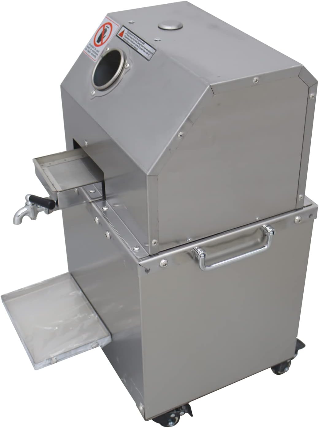 Commercial Sugar Cane Press Juicer Machine with Cleaning Port 304 Stainless Steel Rollers Three Rollers Sugarcane Juice Extractor for Commercial Home