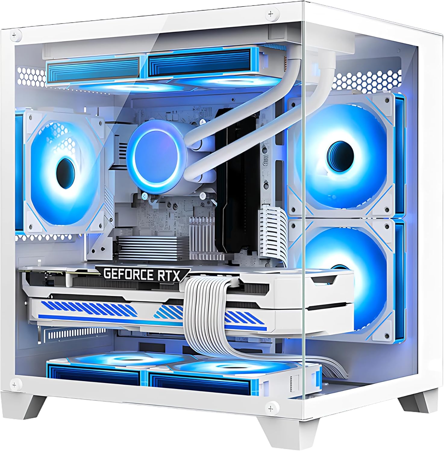 Gaming PC -AMD Ryzen 5 5600X 3.7 GHz-RTX 4060 8GB-16GB DDR4 RAM-1TB M.2 SSD-240 Liquid Cooler -WiFi &Bluetooth -RGB Fans-Windows 11 Pro Desktop