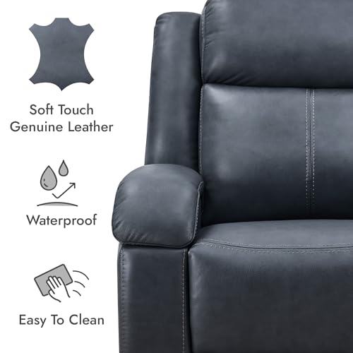 Watson & Whitely Genuine Leather Power Recliner Chairs for Adults, Wall Hugger RV Recliner with Power Headrest & Charging Ports