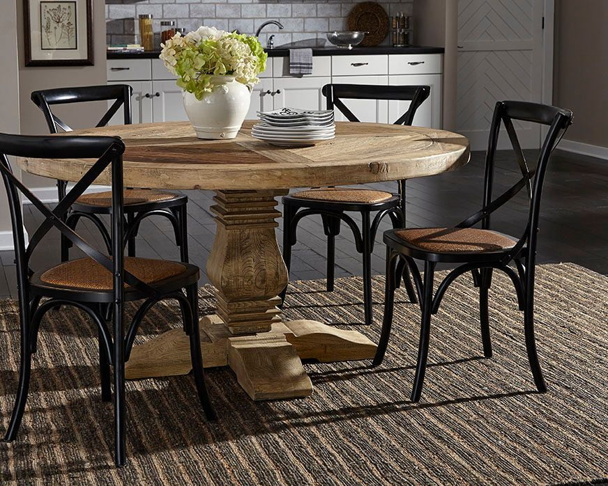 Castleford 60-inch Diameter Round Reclaimed Elm Dining Table