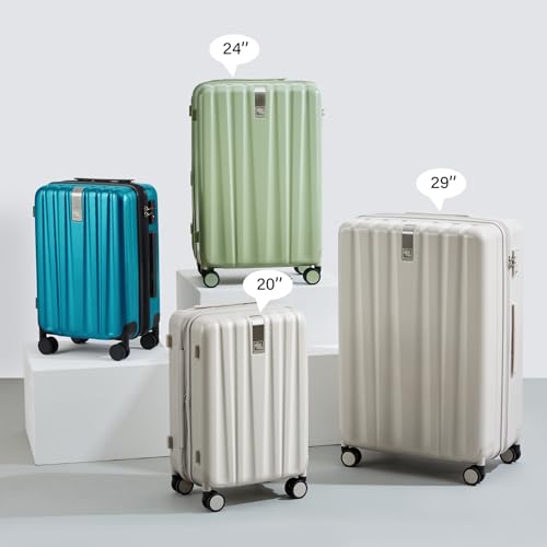 Hanke 29 Inch Luggage Suitcases With Spinner Wheels Lightweight PC hardside Rolling Suitcase With Travel Lock, Checked-Large 29-Inch(Blackish Green)
