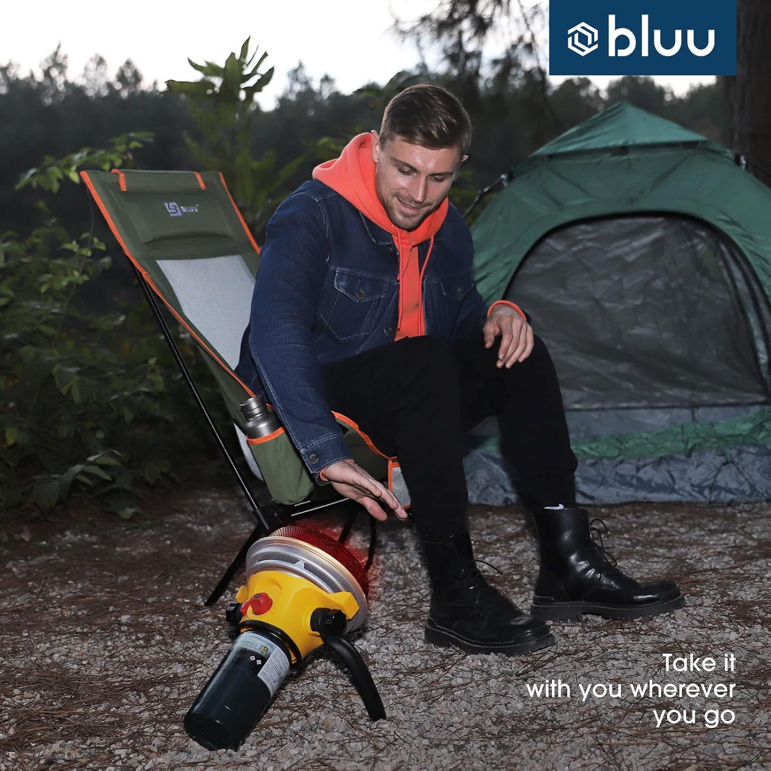 BLUU Flameless Propane Heater for Outdoor and Indoor Use 3,000 BTU, Portable Gas Catalytic Heaters Great for Camping, Patio, Tent & Garage