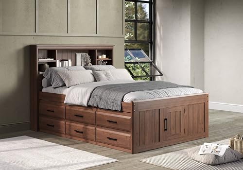 Discovery World Furniture White Full Bookcase Bed with 6 Drawers