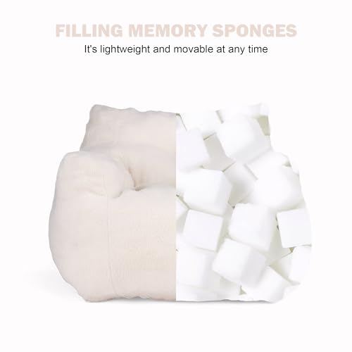 INMOZATA 3FT Bean Bag Chair for Adult Teens Kids(with Filler) Furniture - Soft Teddy Fabric Lazy Sofa Chair