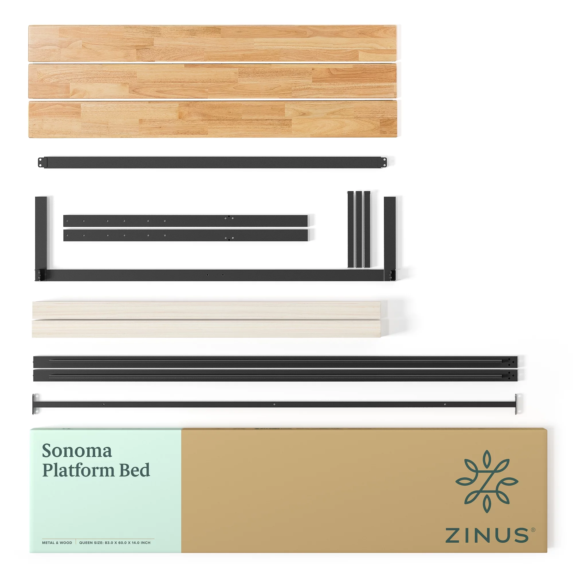 Zinus Paul 42" Metal Platform Bed Frame, Queen