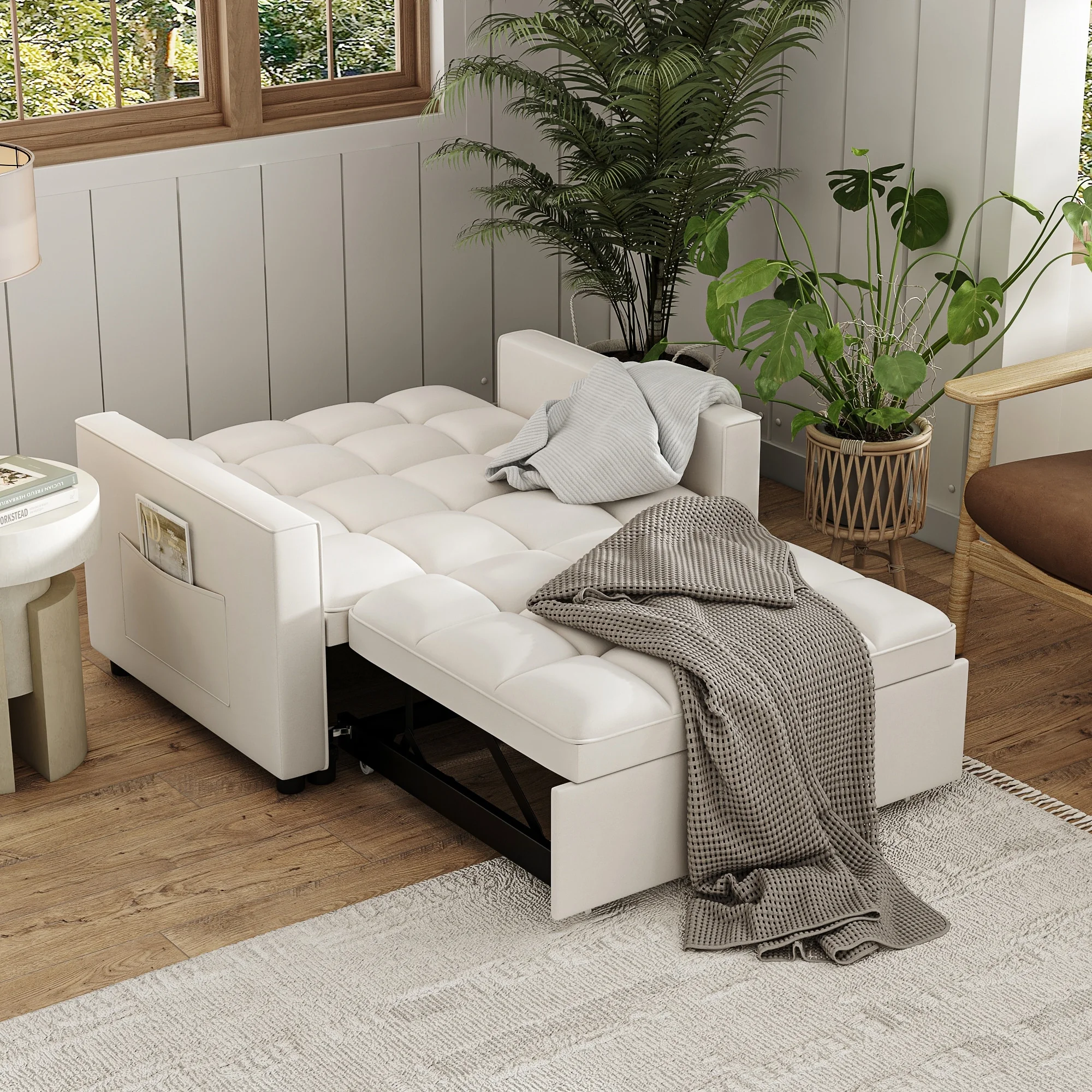 3 in 1 Convertible Sleeper Sofa Bed Twin Size,Love Seat Lounge Sofa