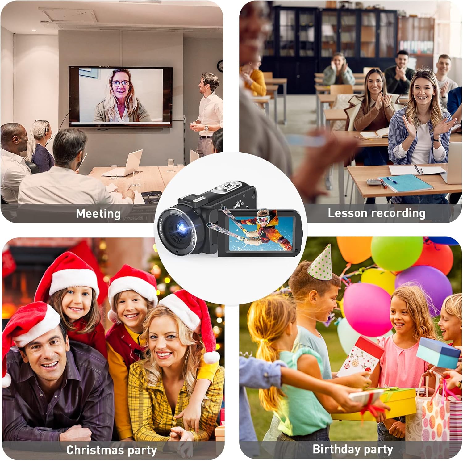 Video Camera Camcorder 2.7K 30FPS 36MP 16X Vlogging Camera for YouTube 3.0inch Flip Screen Camcorder Digital Camera with 2.4G Remote Control and Two