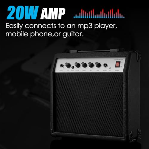 LP Electric Guitar Beginner Kit with 20W Amp & All Starter Accessories, Solid Body, Mahogany Wood