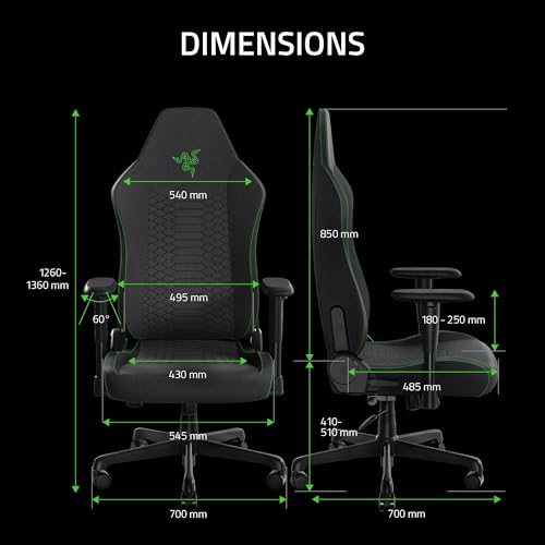 Razer Iskur V2 X Ergonomic Gaming Chair: Built-in Lumbar Support - Widened Seat Base - High Density Foam Cushions - Adjustable 152 Degree Recline
