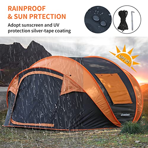 EchoSmile Camping Instant Pop Up Tent, 2/4/6/8/10 Person, Water Resistant Dome, Easy Setup for Camping Hiking and Outdoor, Portable with Carry Bag