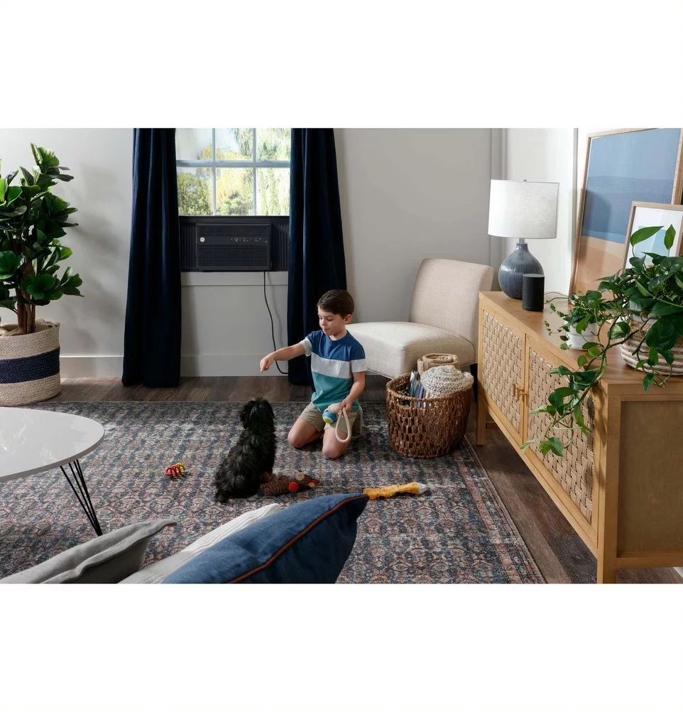 GE® 10,000 BTU 115-Volt Window Air Conditioner with WiFi and Eco Mode for Medium Rooms, Black, AHWH10BC