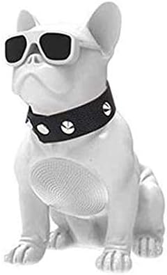 CH-M10 Bulldog Head Rotatable Wireless Bluetooth Speaker Support TF Card Stereo System/FM Radio for TV Computer Phone Desktop (White) Pack of 2