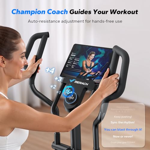 Merach Elliptical Machine, Elliptical Exercise Machine for Home with Hyper-Quiet Magnetic Drive System