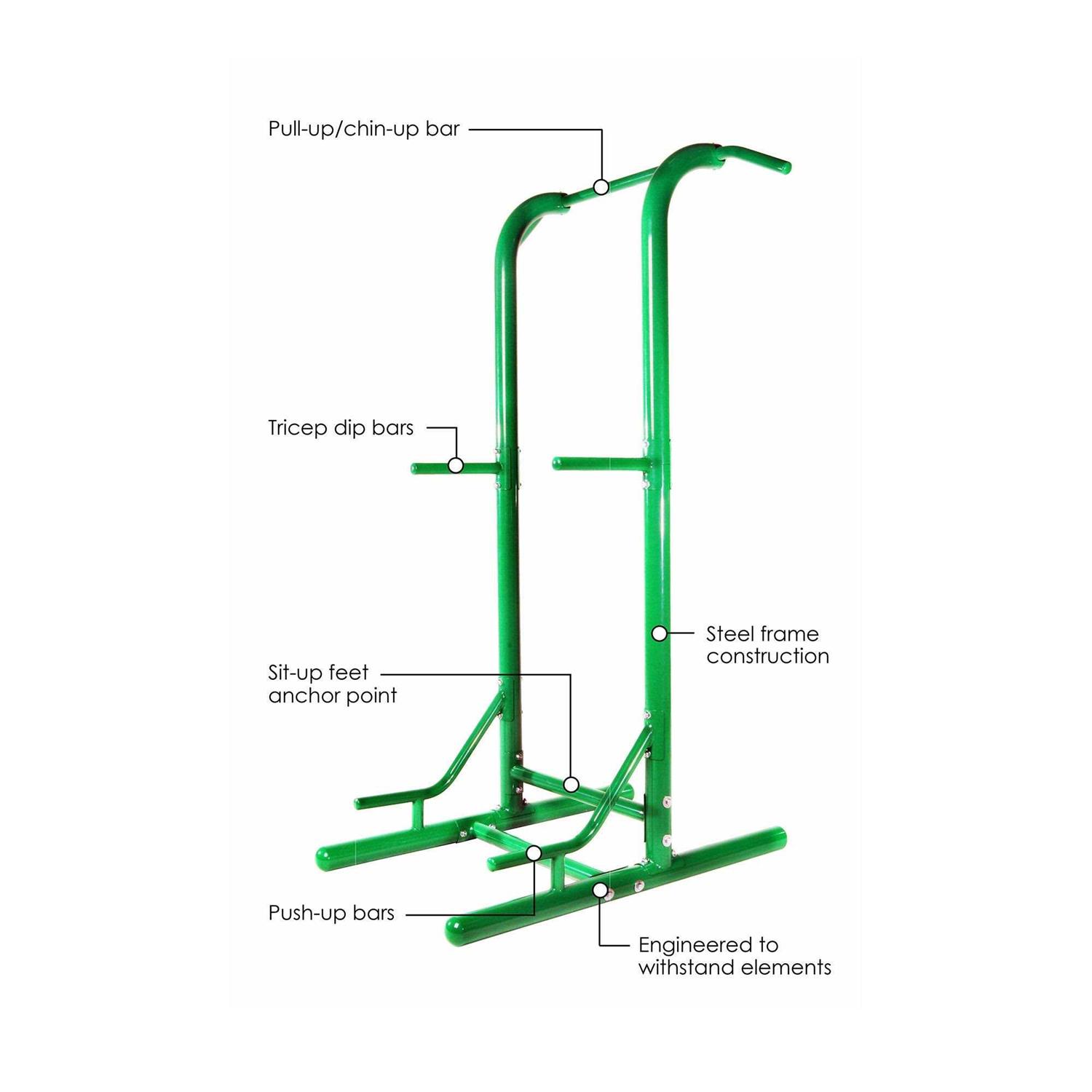 Stamina Outdoor Fitness Power Tower, Green, OS - Sports Supplies Online Store