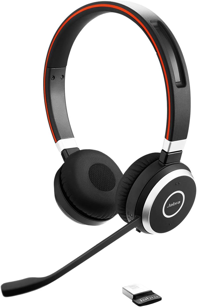 Jabra Evolve 65 UC Wireless Headset, Mono – Includes Link 370 USB Adapter – Bluetooth Headset with Industry-Leading Wireless Performance