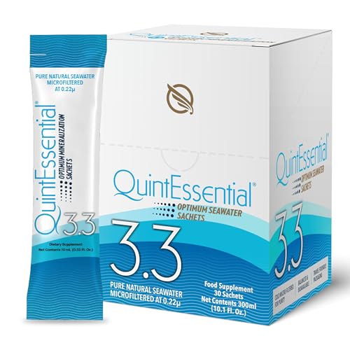 Quicksilver Scientific Quintessential 3.3 Sachets - Hypertonic Solution - Filtered Sea Water Hydration Packets and Quintessential 0.9 Sachets