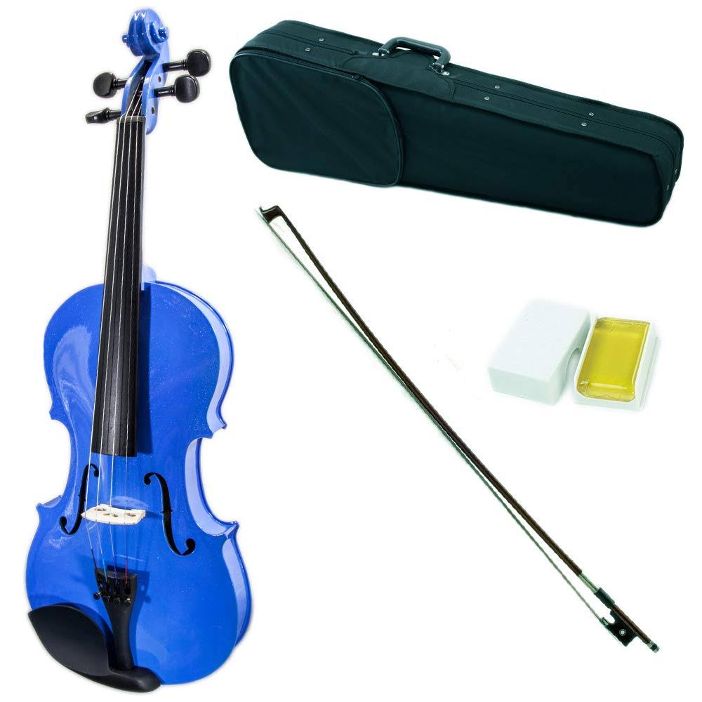 Sky Full Size Vn202 Solidwood Blue Violin Beautiful Purfling with Brazilwood Bow and Lightweight Case
