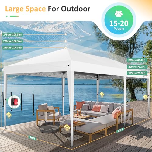 COBIZI 10x10 Pop up Canopy Tent Protable Canopy Tent with 4 Sidewalls Waterproof Commercial Instant Shelter for Parties, Wedding