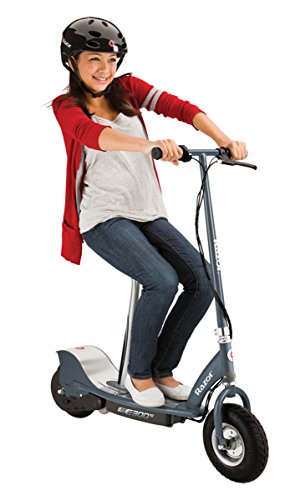 Razor E300S Seated Electric Scooter for Kids Ages 13+ - 9" Pneumatic Tires, Removable Seat, Up to 15 mph and 40 min of Ride Time