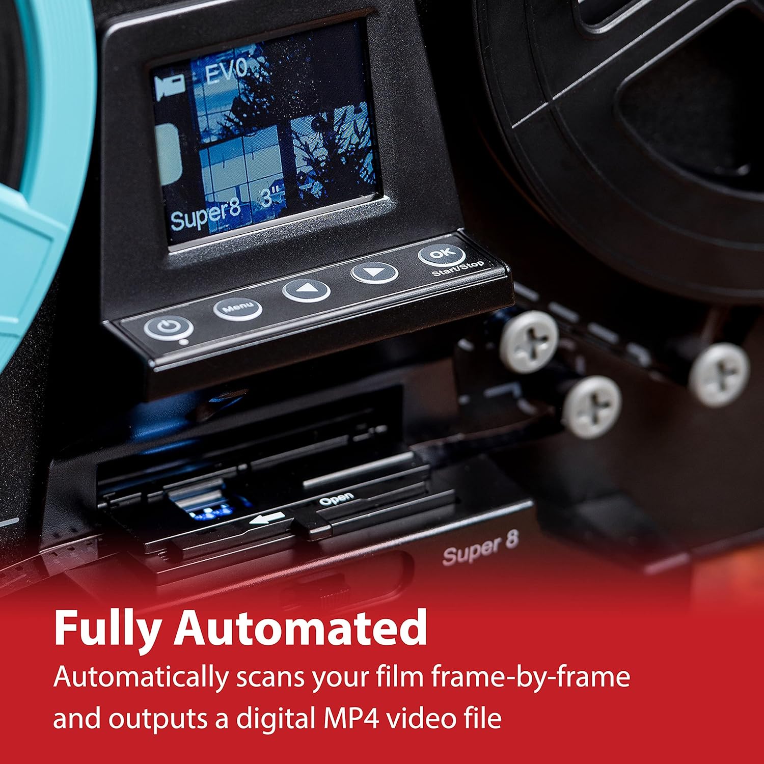 Magnasonic Super 8/8mm Film Scanner, Converts Film into Digital Video, Vibrant 2.3 Screen, Digitize and View 3, 5 and 7 Super 8/8mm Movie Reels (FS81)
