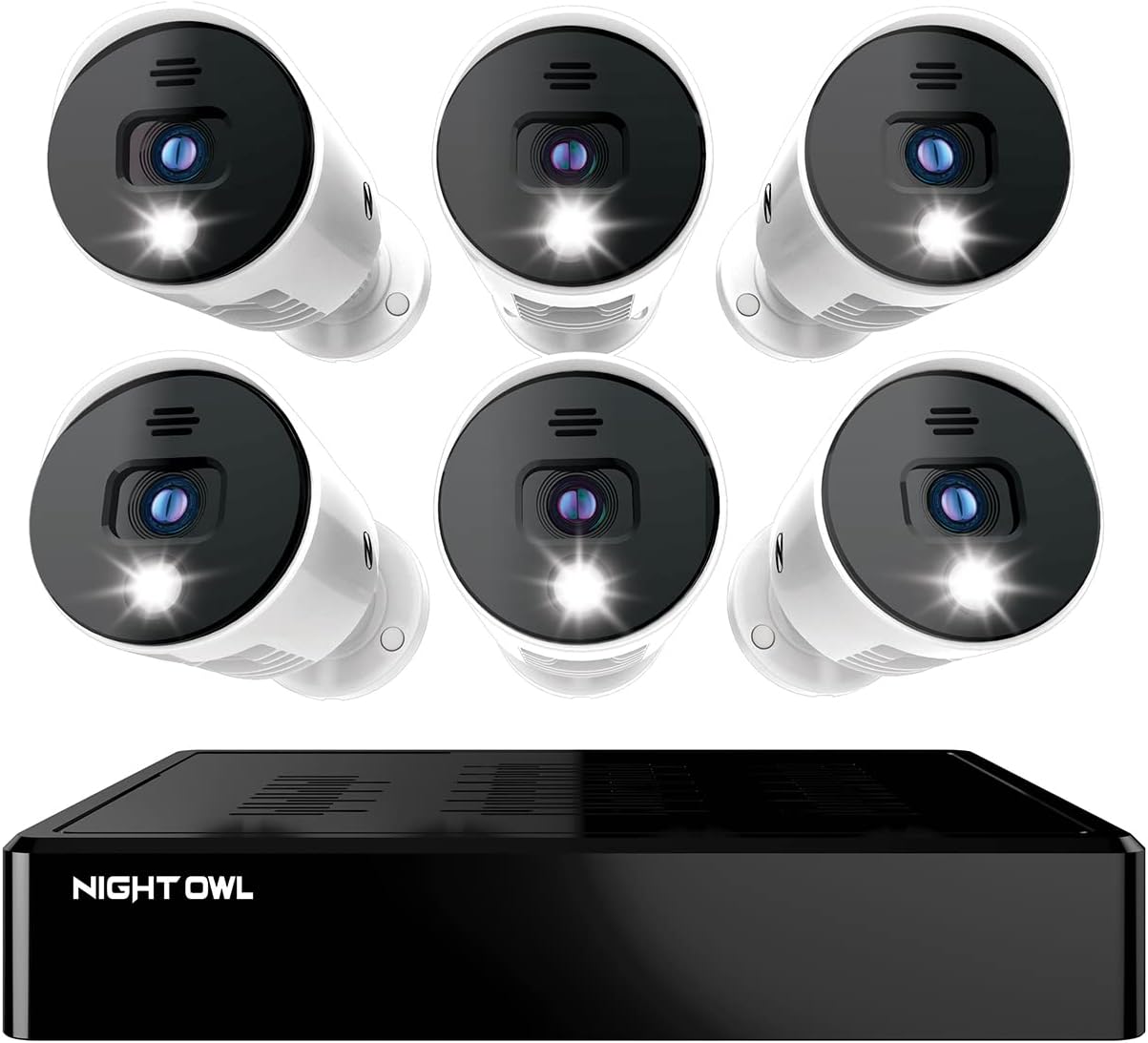 Night Owl 16 Channel Bluetooth Video Home Security Camera System with (12) Wired 1080p HD Indoor/Outdoor Spotlight Cameras with Audio and 1TB Hard