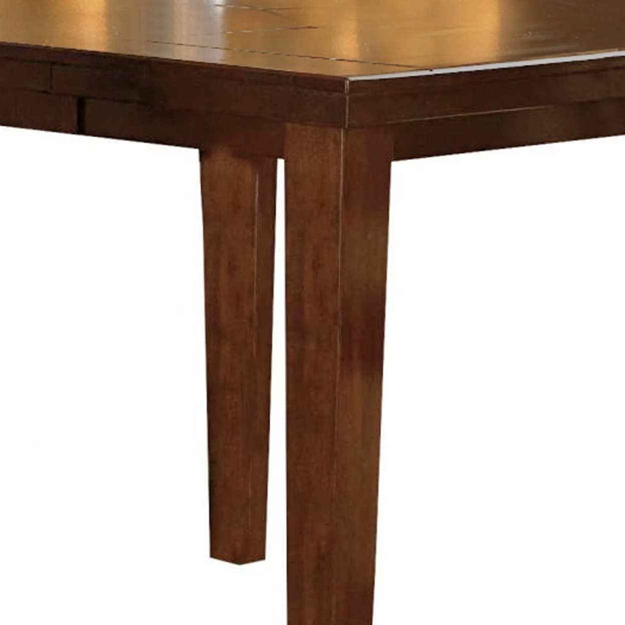 Square Wooden Counter Height Table with Butterfly Extendable Leaf, Brown- Saltoro Sherpi