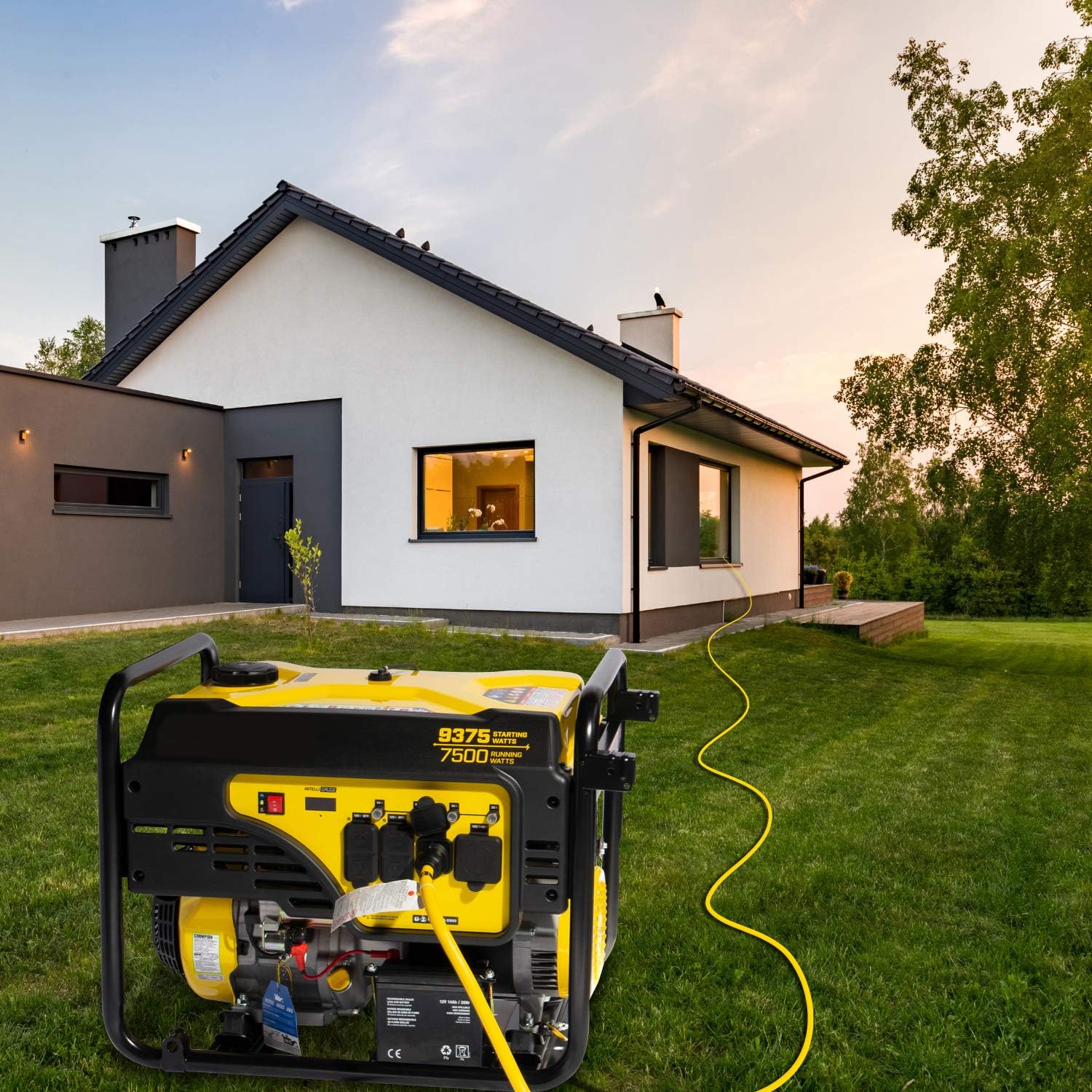 Houseables Generator Cord 30 Amp 4 Prong, Generators Extension, 50 Ft, 125-250v, 7500 watt max Rating, UL CUL, NEMA L-14-30P, Rubber, 10 Gauge