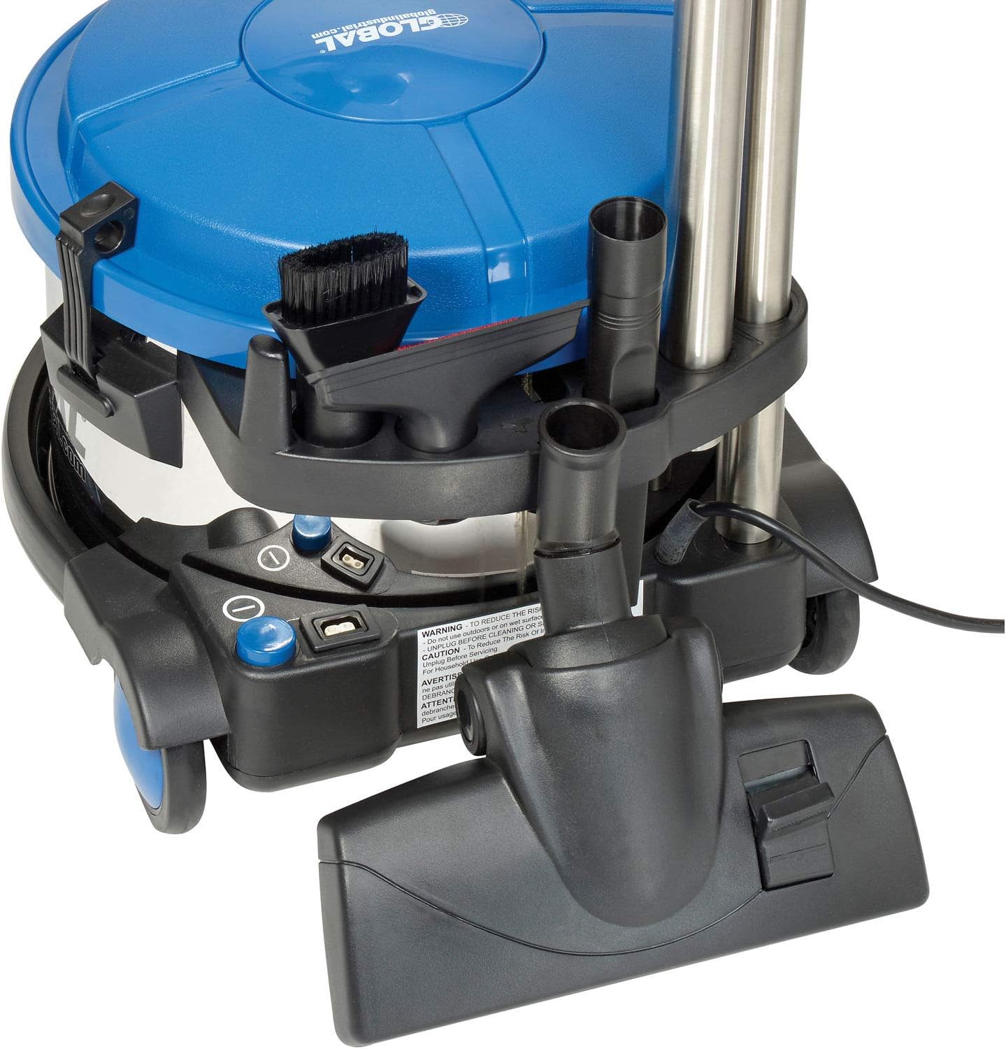 Global Industrial 4 Gallon HEPA Canister Vacuum, Stainless Steel