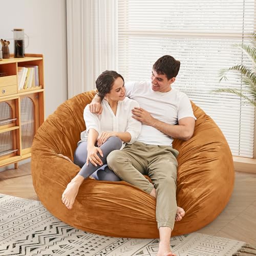 Bean Bag Chairs for Adults - Giant Bean Bag Chair Convertible Bean Bag Bed - Beanbag Chair with Micro Fiber Cover/Furniture Foam Filler