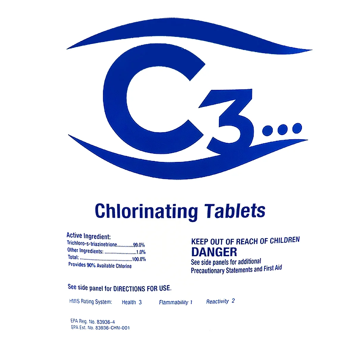 Rx Clear C3 3" Stabilized Chlorinating Tablets for Swimming Pool and Hot Tubs, 25 lbs