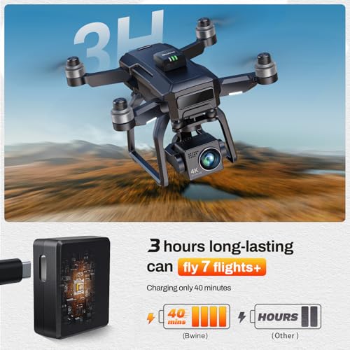 Bwine F7GIM Pro Drone with 6K UHD Camera and 3-Axis Brushless Gimbal, GPS Smart Control for Adults and Beginner, Plus 70Mins Flight Time