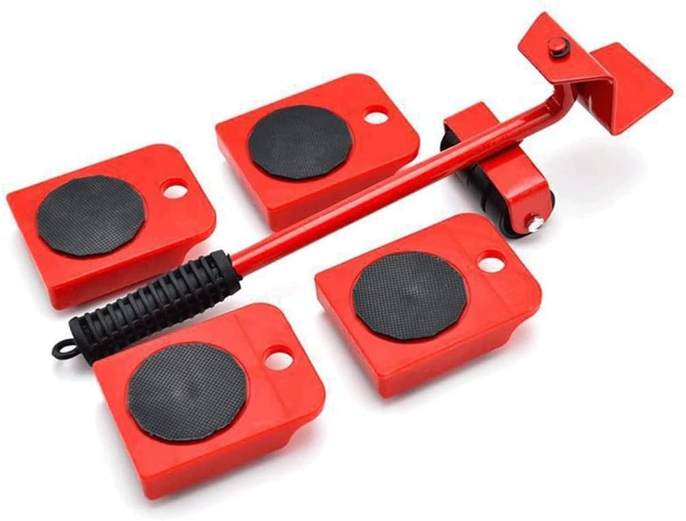 Furniture Lifter 4 Appliance Roller Sliders with 440 lbs Load Capacity Wheels + Adjustable Height Lifting Tool Lever Suitable for Safe and Easy