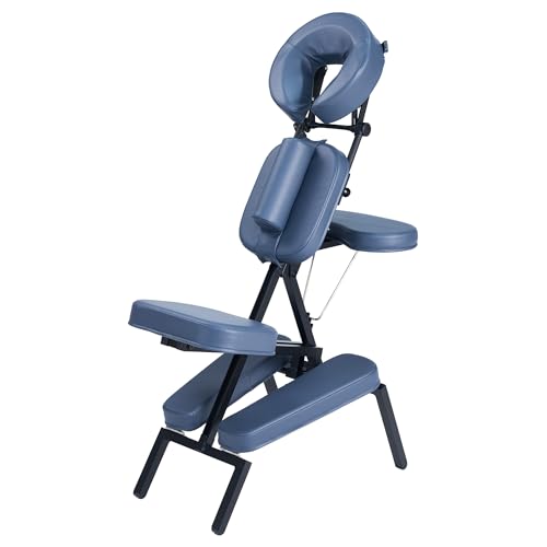 Master Massage Professional Lightweight Portable Massage Chair-Folding Foldable Aluminum Adjustable Tattoo Chair with Wheeled Carrying Case, Aluminum