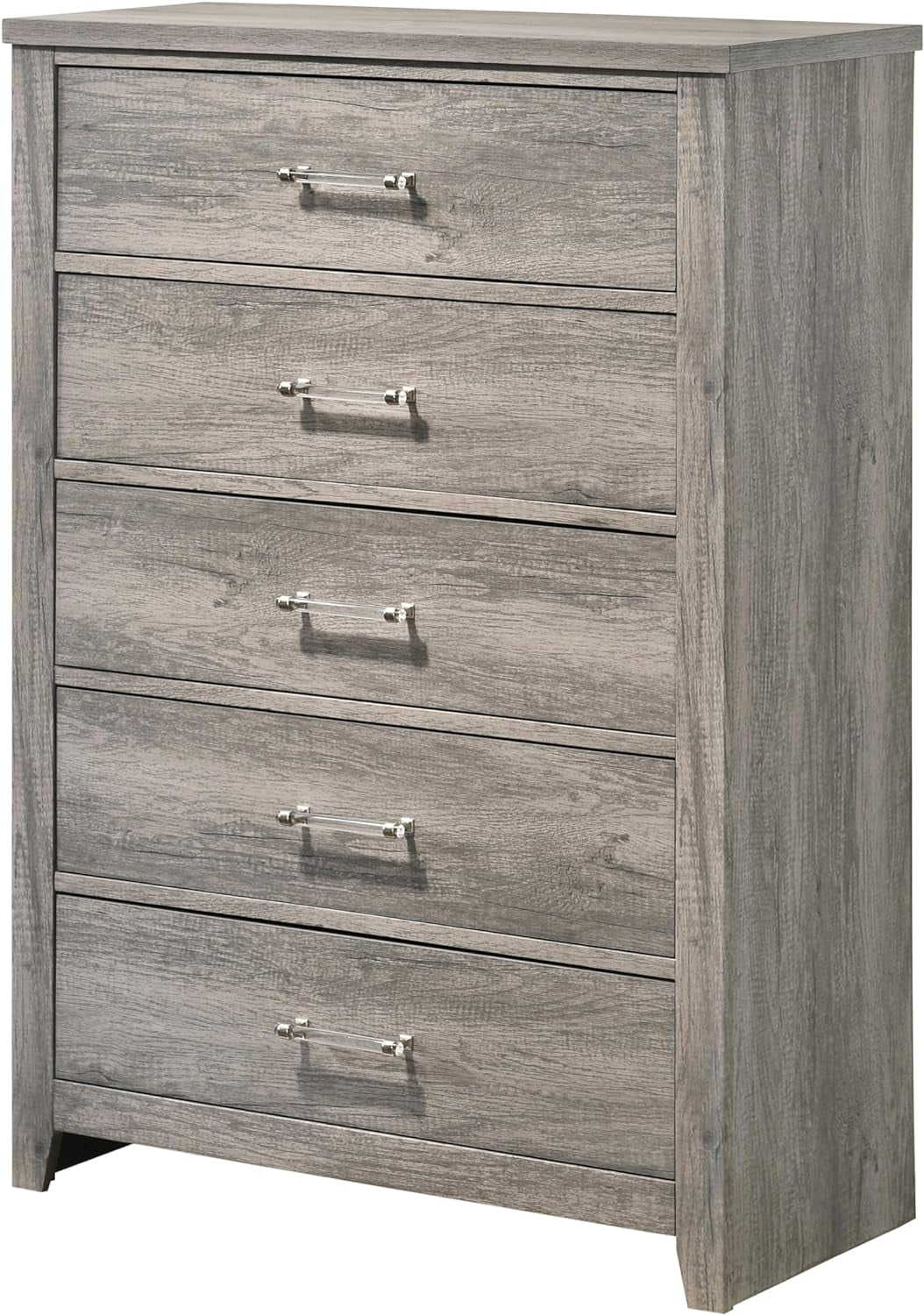 Kings Brand Furniture – Balta 4-Piece Queen Size Gray Bedroom Set. Bed, Dresser, Mirror & Nightstand