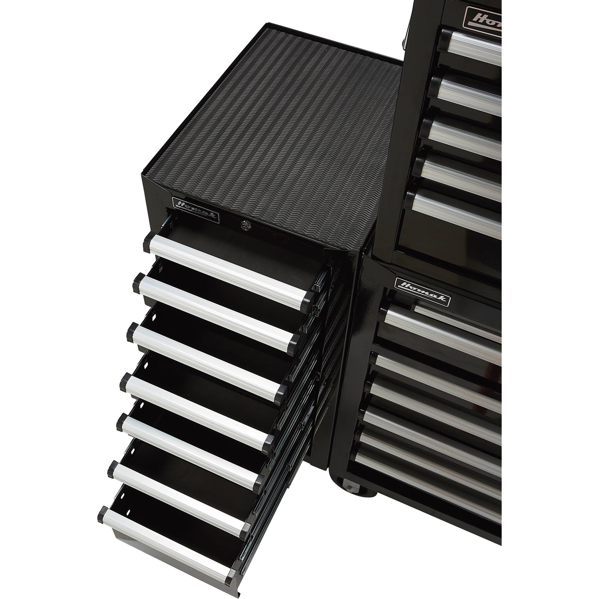 Homak H2Pro Series 7 Drawer Side Cabinet, Black, 18x22