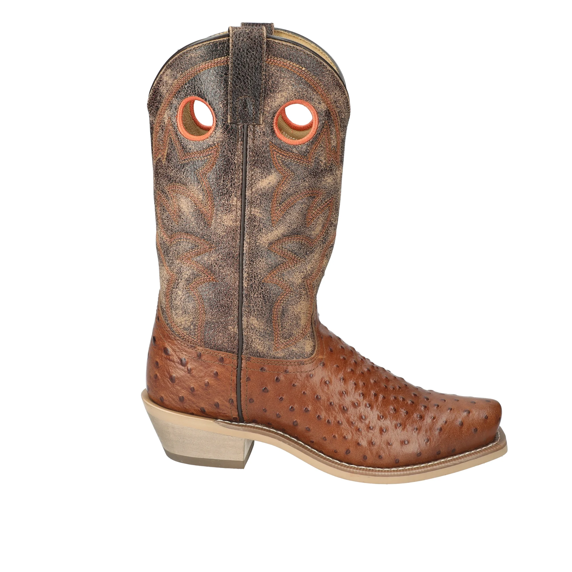 Smoky Mountain Men's Santa Fe Ostrich Print Performance Boot Square Toe Cognac 10 EE  US