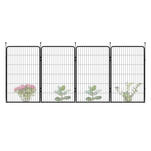 FXW Garden Fence 40in(H) x 36.0ft(L), 16 Panels Decorative Dog Fence Outdoor for The Yard – Heavy Duty Metal Animal Barrier for Dog and Rabbit