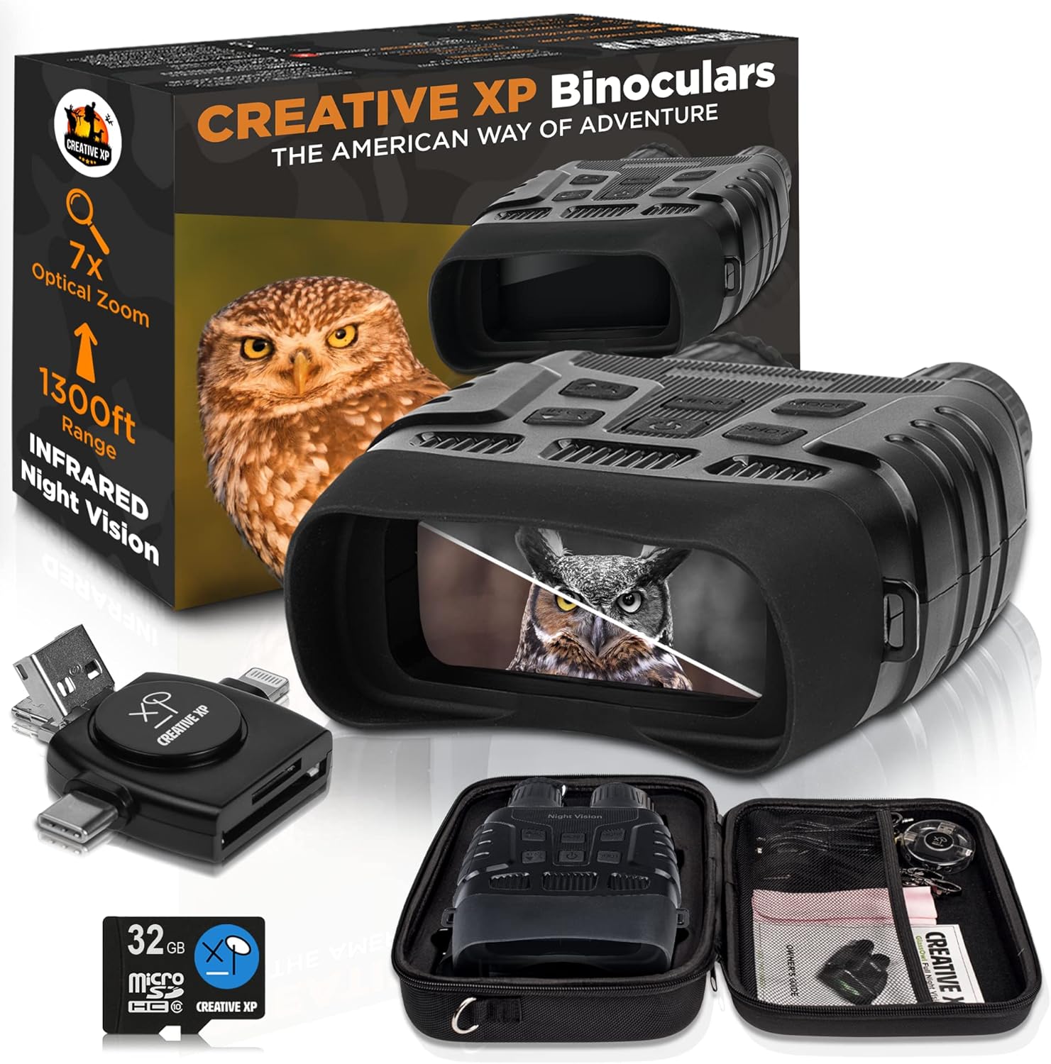 CREATIVE XP Night Vision Goggles - - Digital Military Binoculars w/Infrared Lens, Tactical Gear for Hunting & Security