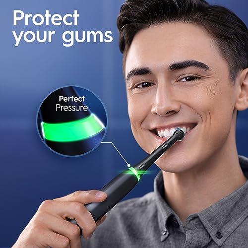 Oral-B iO Series 6 Rechargeable Electric Toothbrush with Visible Pressure Sensor to Protect Gums, 2 Minute Timer, 5 Cleaning Settings