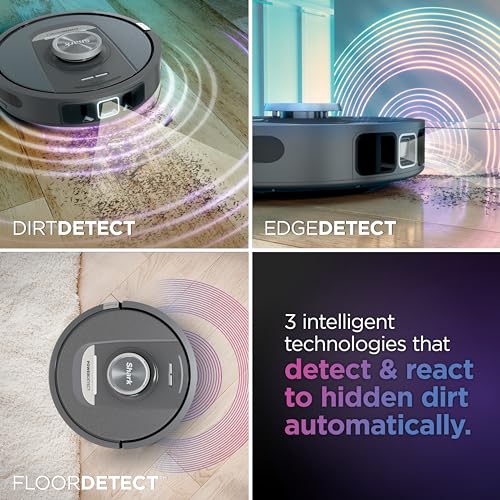 Shark RV2820AE Detect Pro Self-Empty Robot Vacuum with Bagless, 60-day Capacity HEPA Base, 3 Detect & React Technologies