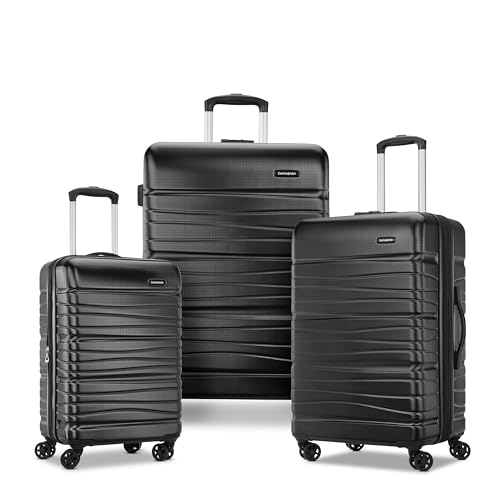 Samsonite Evolve SE Hardside Expandable Luggage with Double Spinner Wheels, Bass Black, Carry-on